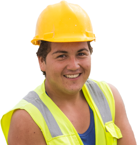 Construction worker from the project smiling